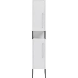 Badezimmerschrank Citron Weiss Holz 30.4 cm 33.1 cm 183.4 cm - Material: Holzwerkstoff - Badezimmerschrank