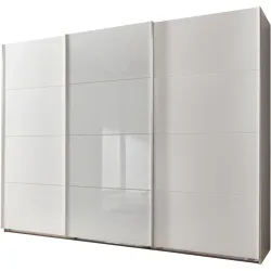Kleiderschrank Litza Weiss Holz 270 cm 65 cm 210 cm - Material: Holzwerkstoff - Kleiderschrank