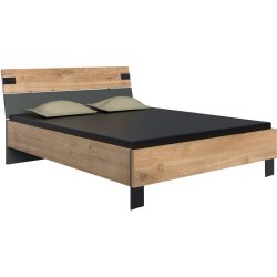 Bett Malma Braun Holz 180 x 200 cm Höhenverstellbar (manuell) - Farbe: eiche - Material: Holzwerkstoff - Bett