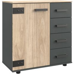 Kommode Malma Weiss Holz 81 cm 41 cm - Farbe: Weisstanne Dekor - Material: Holzwerkstoff - Kommode