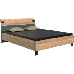 Bett Malma Braun Holz 180 x 200 cm Höhenverstellbar (manuell) - Farbe: Weisstanne - Material: Holzwerkstoff - Bett
