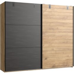 Kleiderschrank Demian Braun Holz 300 cm 65 cm 218 cm - Farbe: Eiche Dekor - Material: Holzwerkstoff - Kleiderschrank