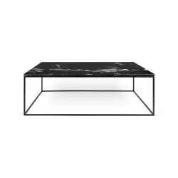 Salontisch Nissa Schwarz Stein/Metall 120 cm - Material: Marmor/Metall - Salontisch