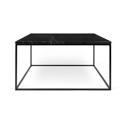 Salontisch Nissa Schwarz Stein/Metall 75 cm - Material: Marmor/Metall - Salontisch