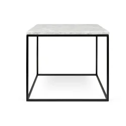 Salontisch Nissa Schwarz/Weiss Metall/Stein 50 cm - Farbe: schwarz, weiss - Material: Marmor/Metall - Salontisch