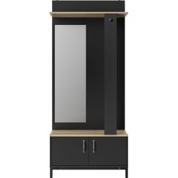 Garderobe Santiago Braun Holz 81 cm 190 cm - Farbe: Eiche Dekor - Material: Holzwerkstoff - Garderobe
