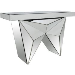 Konsole Roy Silber Glas/MDF 120 cm - Farbe: Spiegelglas - Material: Spiegelglas/MDF - Konsole
