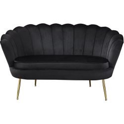 Sofa Pedro Schwarz Stoff 136 cm 76 cm - Material: Samt - Sofa