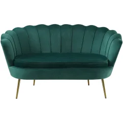 Sofa Pedro Grün Stoff 136 cm 76 cm - Material: Samt - Sofa