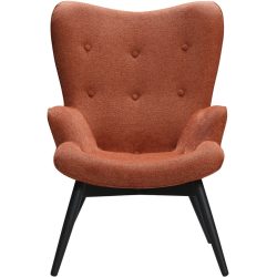 Sessel Tarik Rot/Schwarz Stoff/Metall 80 cm 99 cm - Farbe: Rost, Schwarz - Material: Strukturstoff, Metall - Sessel