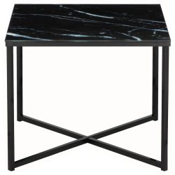 Beistelltisch Gahte Schwarz Glas 50 cm - Beistelltisch