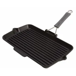 Grillpfanne STAUB Schwarz Eisen/Silikon 2.5 cm - Material: Silikon/Eisen