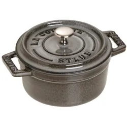 Mini Cocotte 10cm, rund, Grau, Gusseisen 0.25l