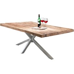 Esstisch Janosch Braun Holz 220 cm - Farbe: natur - Material: Teak - Esstisch