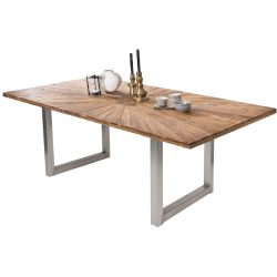 Esstisch Gordon Braun Holz 180 cm - Farbe: natur - Material: Recyceltes Teak massiv - Esstisch