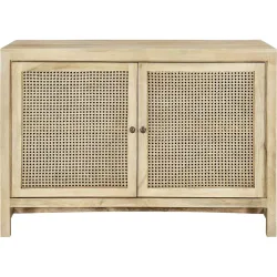 Highboard Nissa Braun Holz/Rattan 118 cm 82 cm - Farbe: natur - Material: Mango Holz/Rattan - Highboard