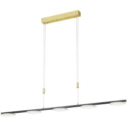 Designer-Pendellampe Bankamp Pure up gold - Farbe: Blattgoldoptik/schwarz - LED - Lichtfarbe: Extra warmweiss - Material: Metall -