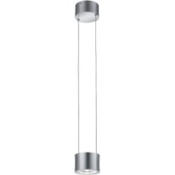 Designer-Pendellampe Bankamp Impulse Nickel matt 1-flammig - Farbe: Nickel matt mit Chrom abgesetzt - LED - Lichtfarbe: Extra warmweiss - Material:
