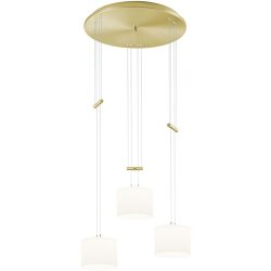 Designer-Pendellampe Bankamp Grazia Messing matt 3-flammig dimmbar D 48 cm - LED - Lichtfarbe: Extra warmweiss - Material: Glas -