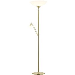 Designer-Steh/Leselampe Bankamp Opera Messing matt dimmbar H 180 cm - LED - Lichtfarbe: Extra warmweiss - Material: Glas - Designer-Stehlampe- LED