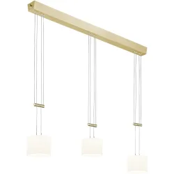 Designer-Pendellampe Bankamp Grazia Messing matt 3-flammig dimmbar - LED - Lichtfarbe: Extra warmweiss - Material: Glas - Designer-Pendellampe- LED