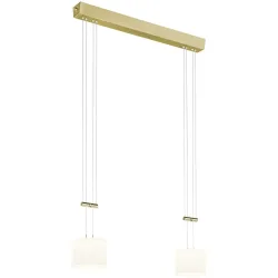 Designer-Pendellampe Bankamp Grazia Messing matt 2-flammig dimmbar - LED - Lichtfarbe: Extra warmweiss - Material: Glas - Designer-Pendellampe- LED