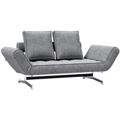 Innovation Bettsofa Ghia Grau/Silber Stoff/Metall 210 cm 80 cm - Farbe: Grau, Silber - Material: Stoff, Metall - Bettsofa