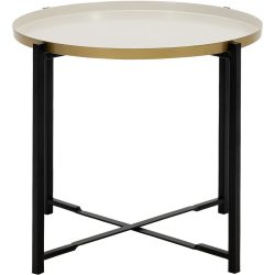 Beistelltisch Rondo Beige Metall 45 cm - Beistelltisch