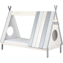 Kinderbett Jano Weiss/Grau MDF 90 x 200 cm - Farbe: Weiss, Grau - Kinderbett