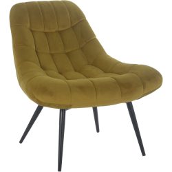 Sessel Bruce Gelb/Schwarz Samt/Metall 76 cm 85.6 cm - Farbe: Gelb, Schwarz - Material: Samt, Metall - Sessel