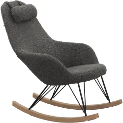 Schaukelstuhl Teddy II Grau Stoff 67 cm - Schaukelstuhl