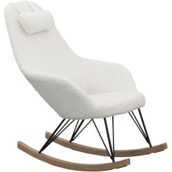 Schaukelstuhl Teddy II Weiss Stoff 67 cm - Schaukelstuhl