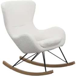 Schaukelstuhl Teddy II Weiss Stoff 75 cm - Schaukelstuhl