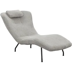 Liege Ivory Grau/Schwarz Stoff/Metall 80 cm 180 cm - Farbe: Hellgrau, Schwarz - Material: Stoff, Metall - Liege