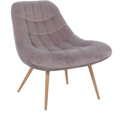 Sessel Bruce Rosa/Beige Samt/Metall 76 cm 85.6 cm - Farbe: Rosa, Beige - Material: Samt, Metall - Sessel