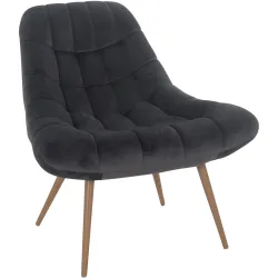 Sessel Bruce Grau/Beige Samt/Metall 76 cm 85.6 cm - Farbe: Grau, Beige - Material: Samt, Metall - Sessel