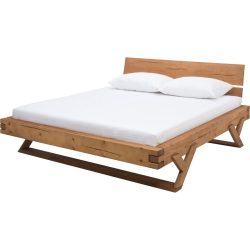 Bett Irene Braun Holz 140 x 200 cm - Farbe: natur - Bett