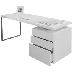 Schreibtisch Perry Weiss Holz 140 cm - Schreibtisch
