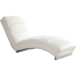 Liege Flint Weiss/Silber Kunstleder/Metall 60 cm 171 cm - Farbe: Weiss, Silber - Material: Kunstleder, Metall - Liege