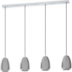 Eglo Pendellampe Alobrase Grau Stahl/Glas 15 cm 110 cm - Farbe: chrom - Material: Stahl/ Glas - Pendellampe