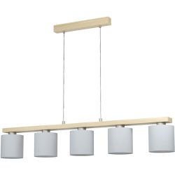 Eglo Pendellampe Castralvo Weiss Stahl/Holz 15 cm 110 cm - Material: Holz/Stahl - Pendellampe