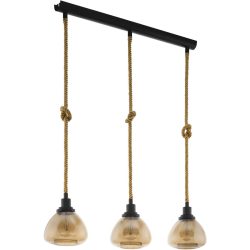 Eglo Pendellampe Rampside Schwarz Stahl/Glas 19.5 cm 123 cm - Material: Stahl/ Glas - Pendellampe