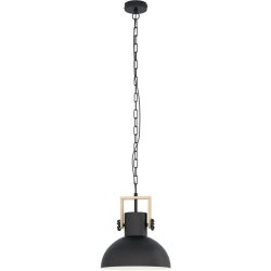 Eglo Pendellampe Lubenham Schwarz Stahl/Holz 110 cm - Material: Holz/Stahl - Pendellampe