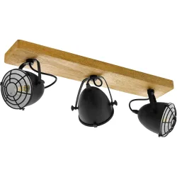 Eglo Spot Gatebeck Schwarz Stahl/Holz 11 cm 20.5 cm - Material: Holz/Stahl - Spot