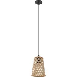 Eglo Pendellampe Claverdon Schwarz Stahl/Holz 110 cm - Farbe: natur/schwarz - Material: Holz/Stahl - Pendellampe