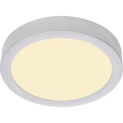 Deckenlampe Cissione Weiss/Grau Kunststoff/Metall 23 cm 3 cm - Farbe: chrom matt/weiss - LED - Lichtfarbe: Helles Neutralweiss - Material: