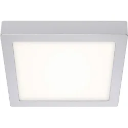 Deckenlampe Cissione Weiss/Grau Kunststoff/Metall 23 cm 3 cm - Farbe: chrom matt/weiss - LED - Lichtfarbe: Helles Neutralweiss - Material:
