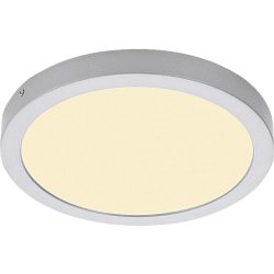 Deckenlampe Cissione Weiss/Grau Kunststoff/Metall 30 cm 3 cm - Farbe: chrom matt/weiss - LED - Lichtfarbe: Warmweiss - Material: Metall/Kunststoff -