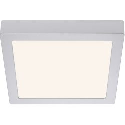 Deckenlampe Cissione Grau Kunststoff/Metall 23 cm 3 cm - Farbe: chrom matt - LED - Lichtfarbe: Warmweiss - Material: Metall/Kunststoff - Deckenlampe-