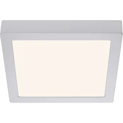 Deckenlampe Cissione Grau Kunststoff/Metall 23 cm 3 cm - Farbe: chrom matt - LED - Lichtfarbe: Warmweiss - Material: Metall/Kunststoff - Deckenlampe-